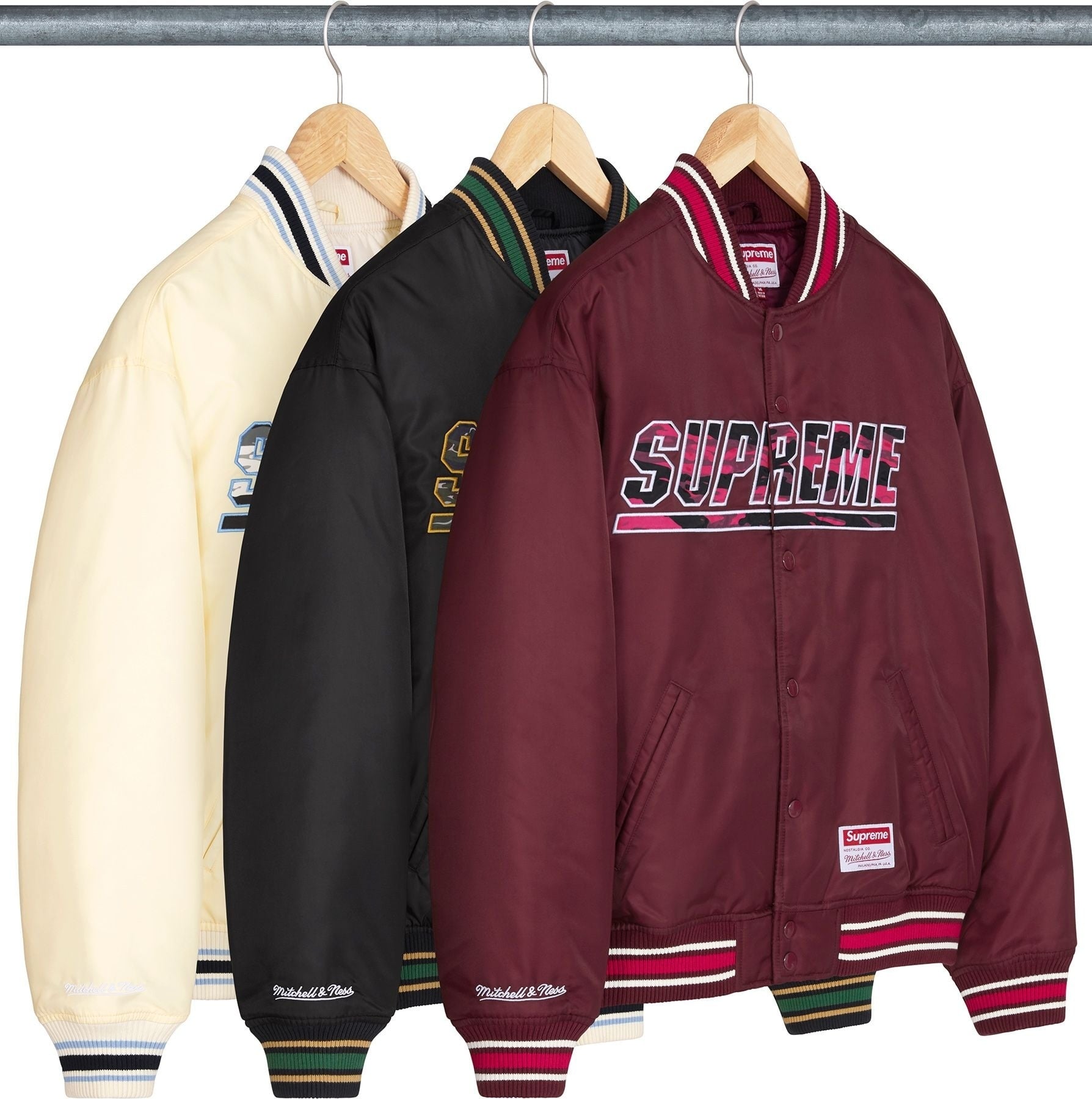 Supreme®/Mitchell & Ness® Camo Logo Varsity Jacket